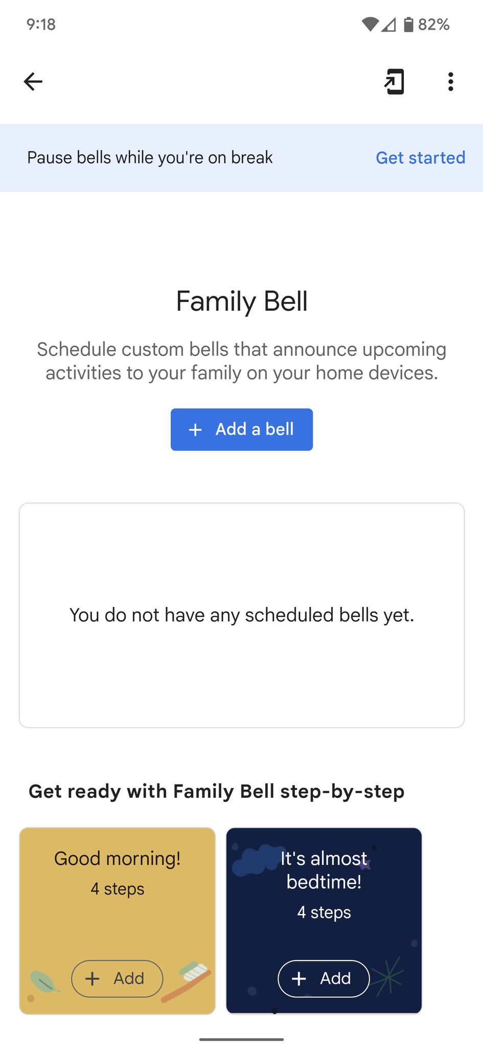 Google Family Bell Screenshot