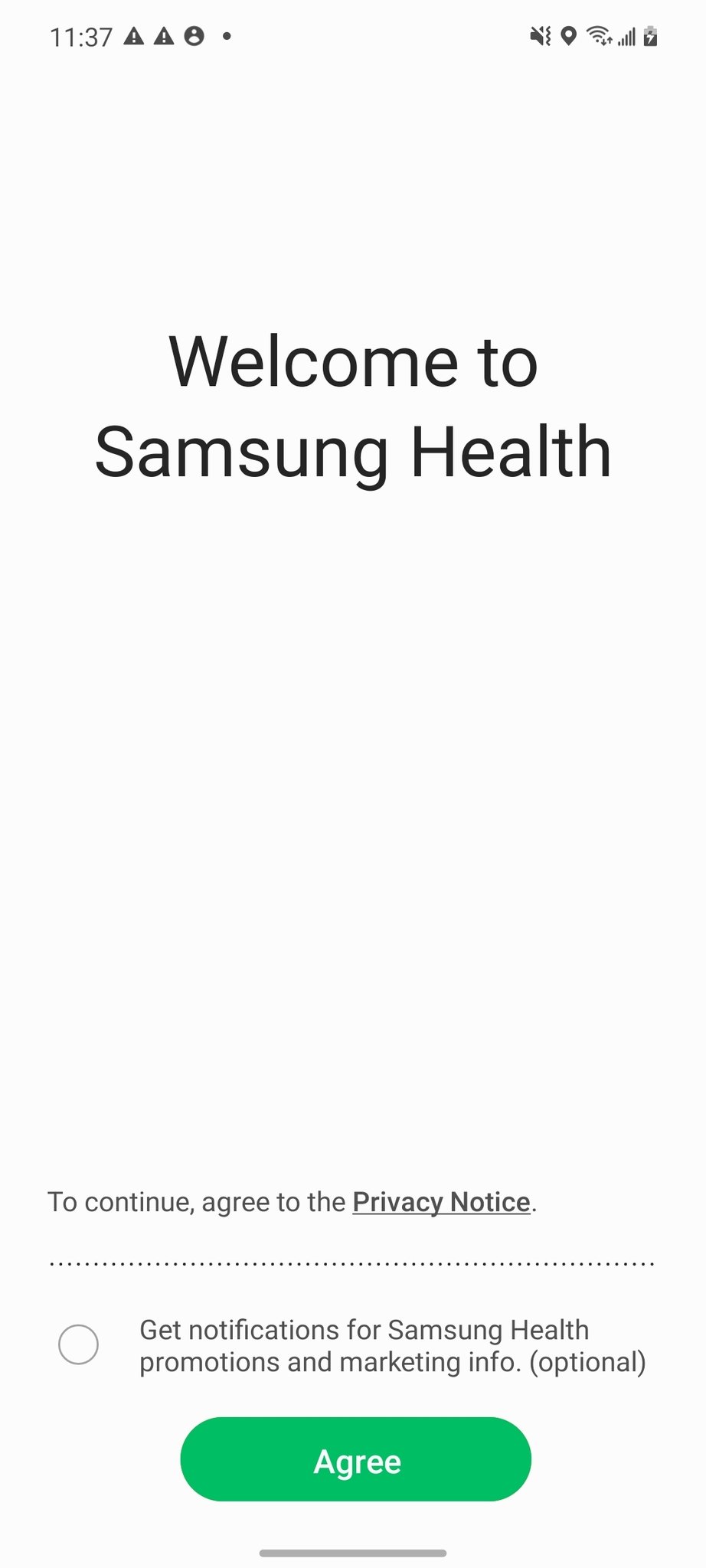 Samsung Health Setup Screenshot 2022