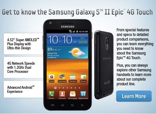 Sprint Galaxy S II Epic 4G Touch