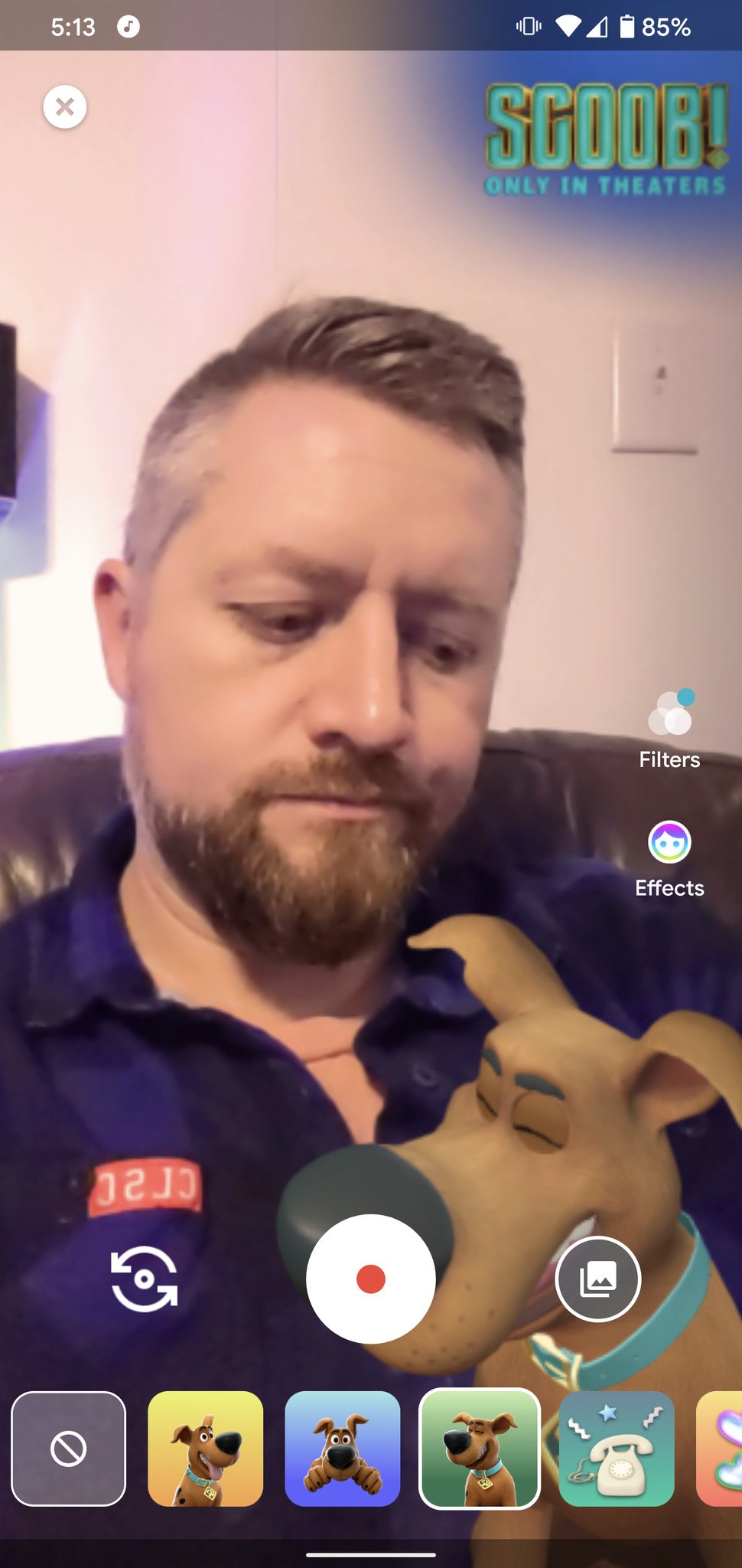 Google Duo Scooby lower right