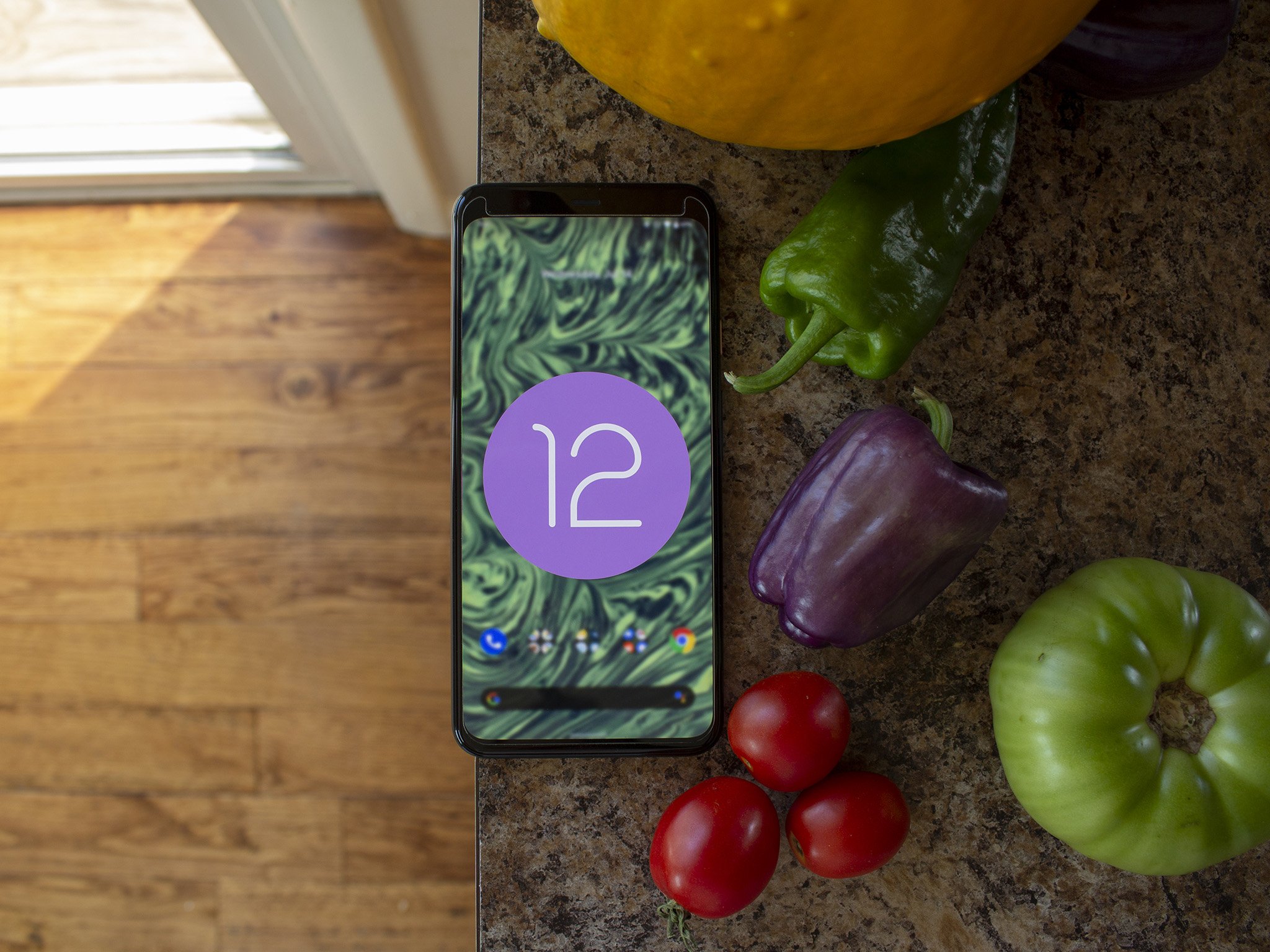 Android 12 Beta 3 Green Purple