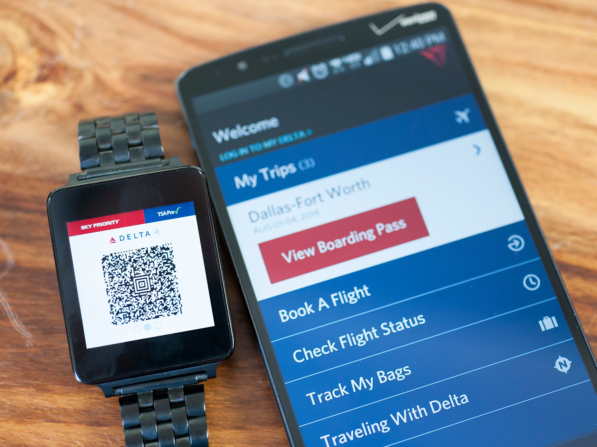 Delta Boarding Pass on Android Wear