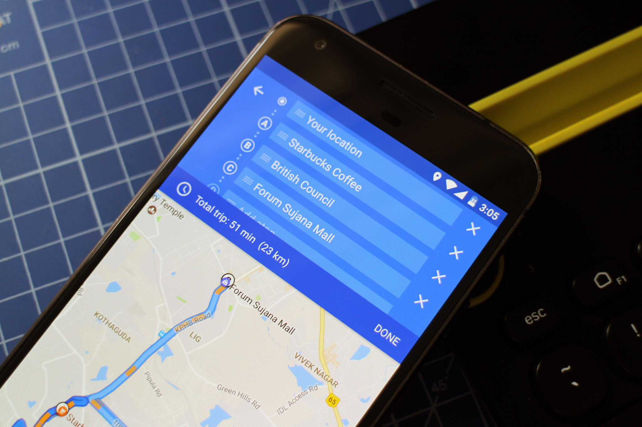 Google Maps add multiple destinations 