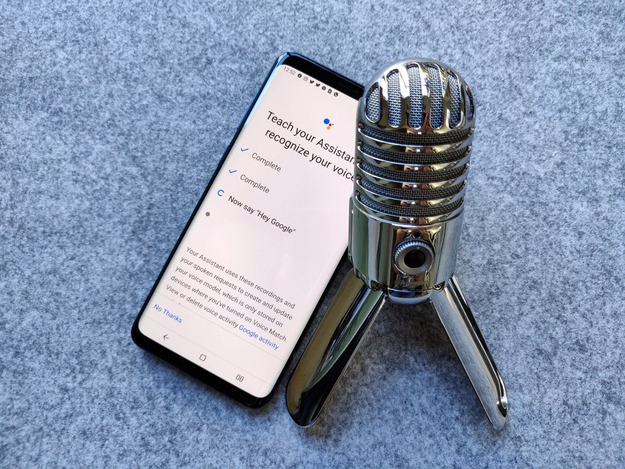Voice Match training of Google Assistant