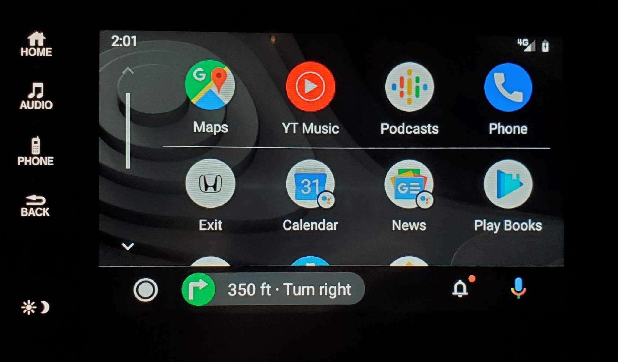 new Android Auto app drawer