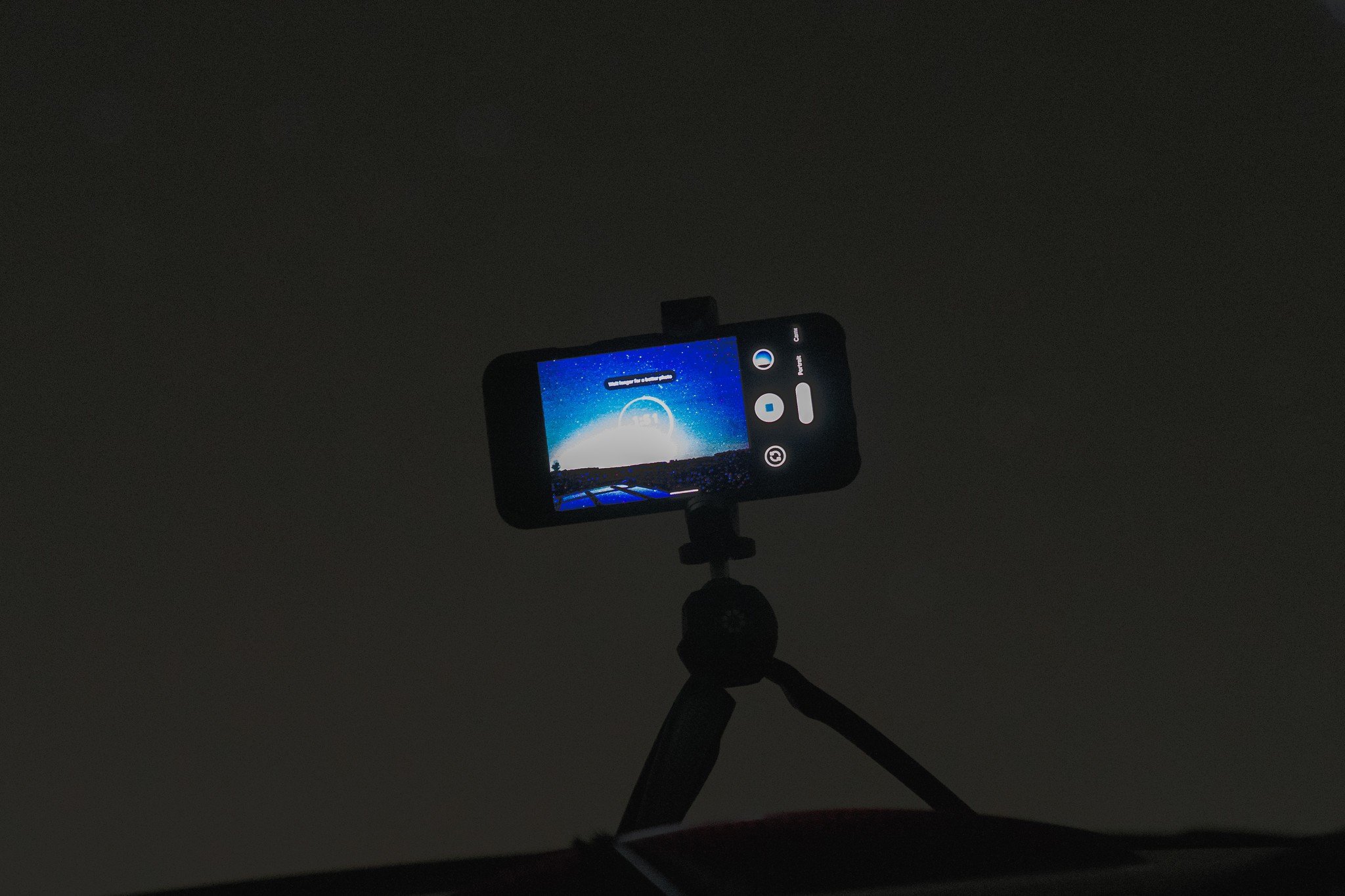 Pixel 4 on a tripod for astrophotography