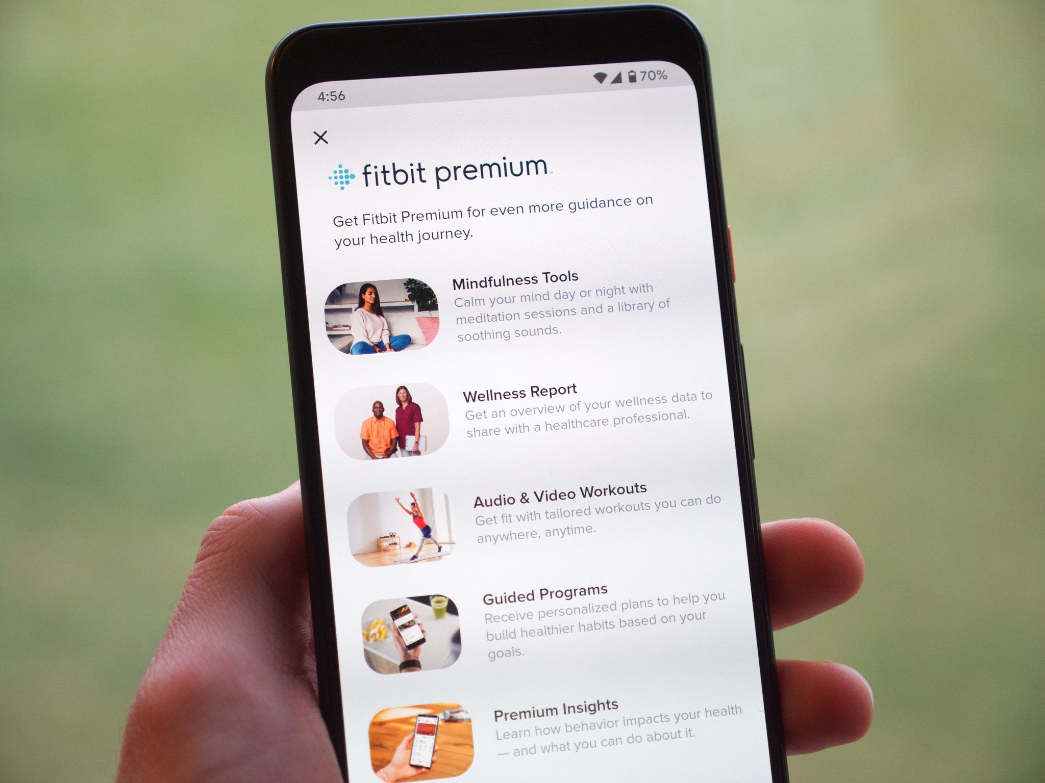 Página de registro de Fitbit Premium
