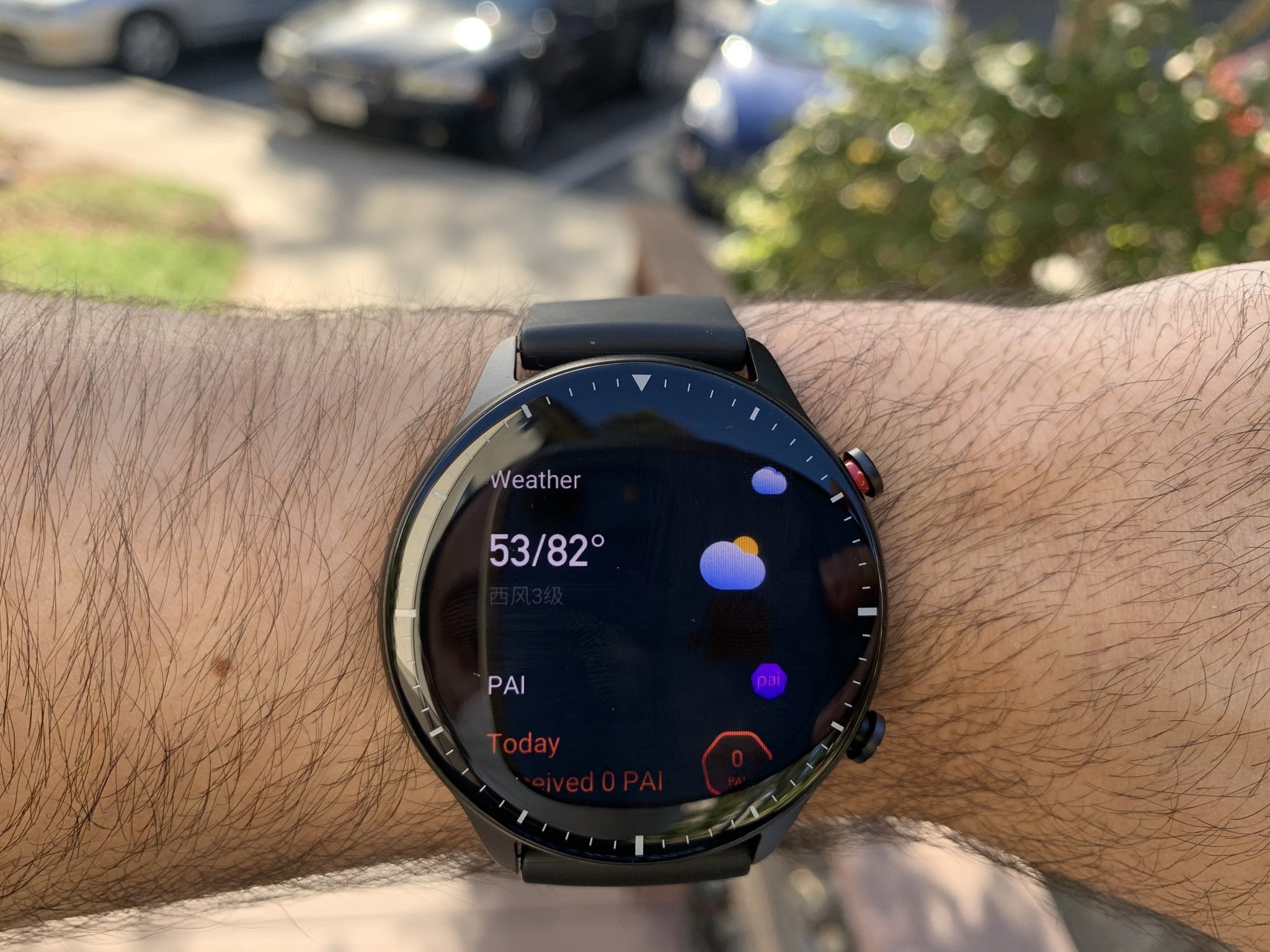Checking the weather on my Amazfit GTR 2