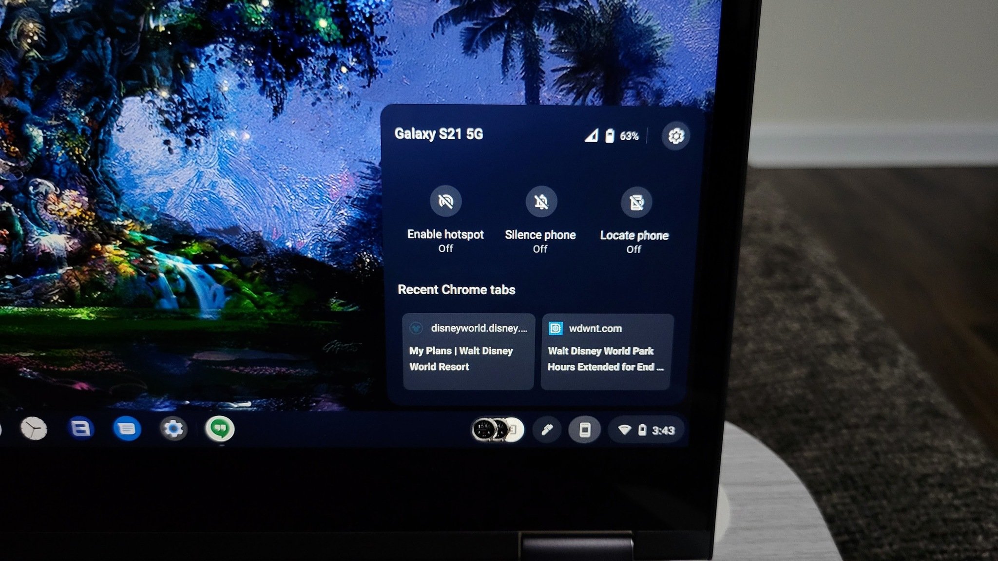 Phone Hub on the Lenovo Flex 5 Chromebook