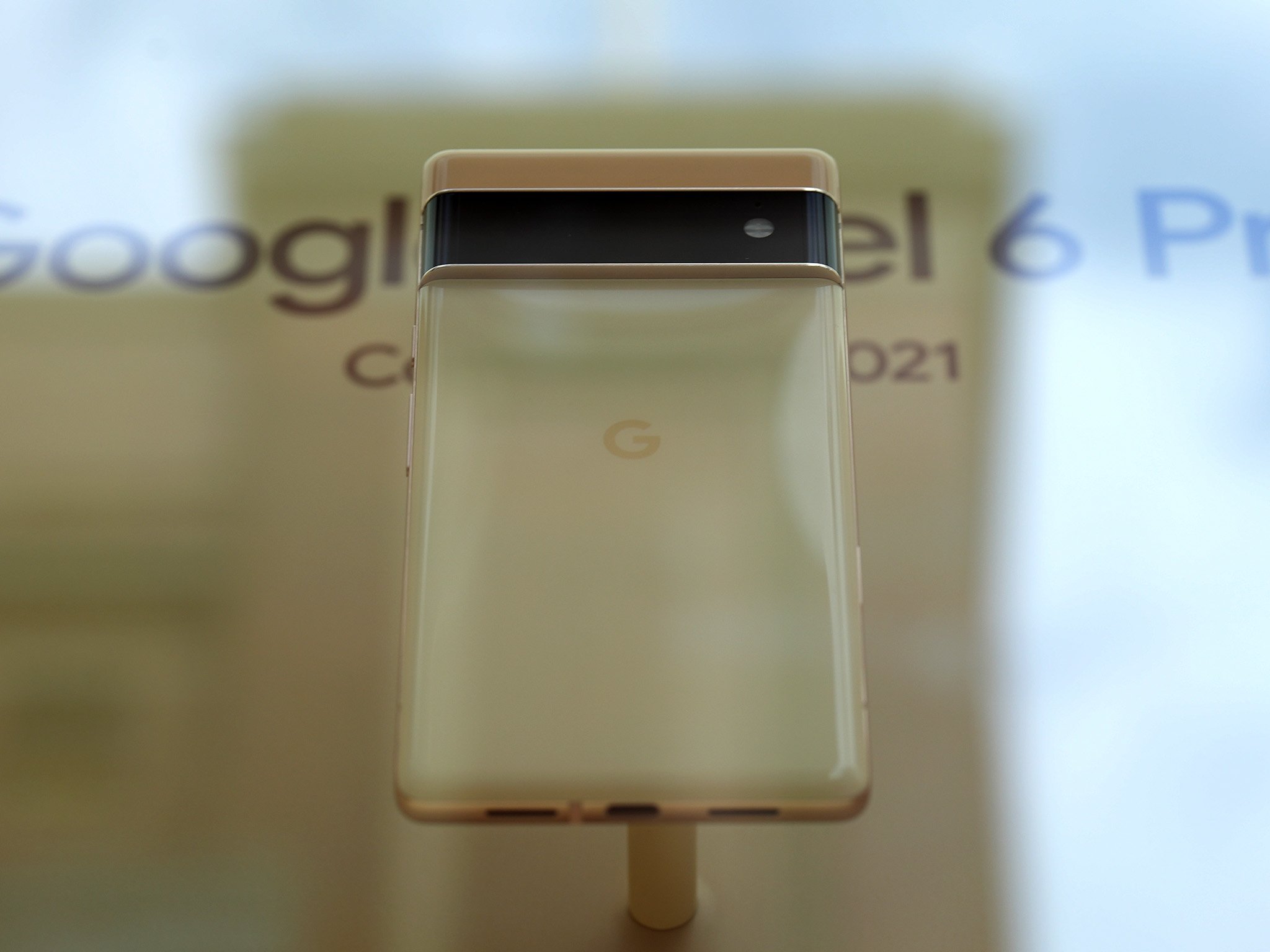 Google Pixel 6 Pro Coming Soon Nyc Display Unit Gold Close
