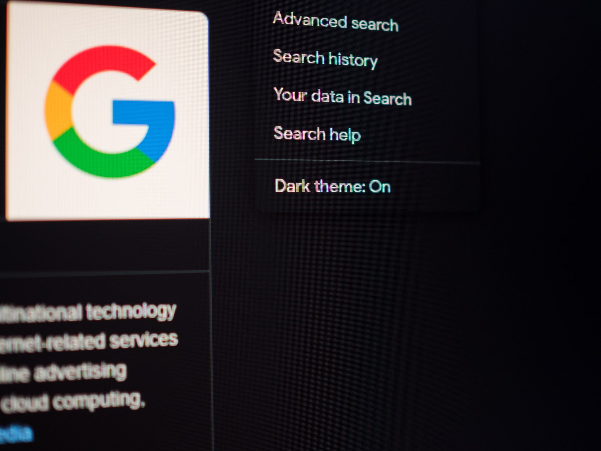 Enable dark mode in Google Search for desktop