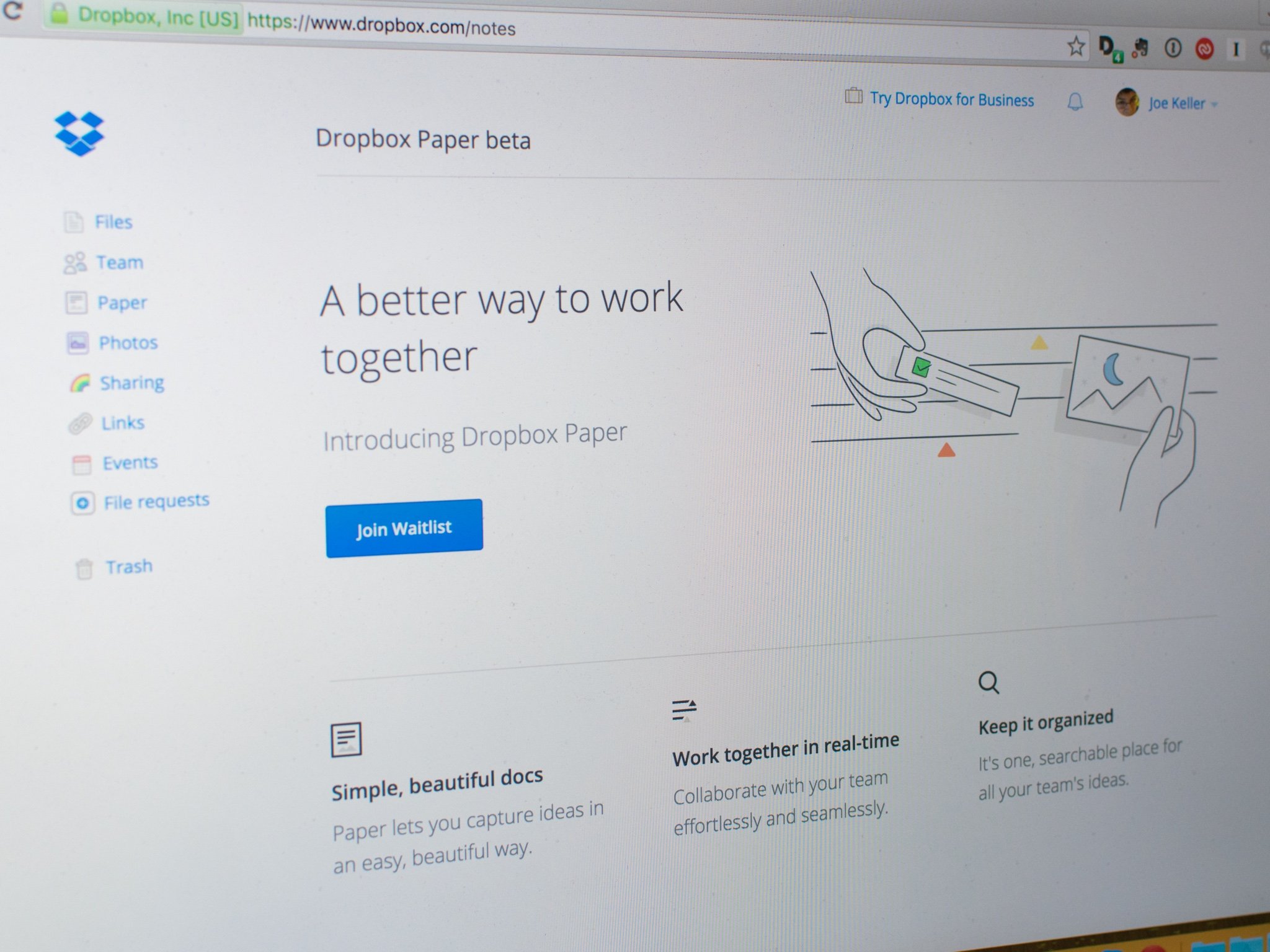 Dropbox launches Paper collaboration tool to take on Google Docs