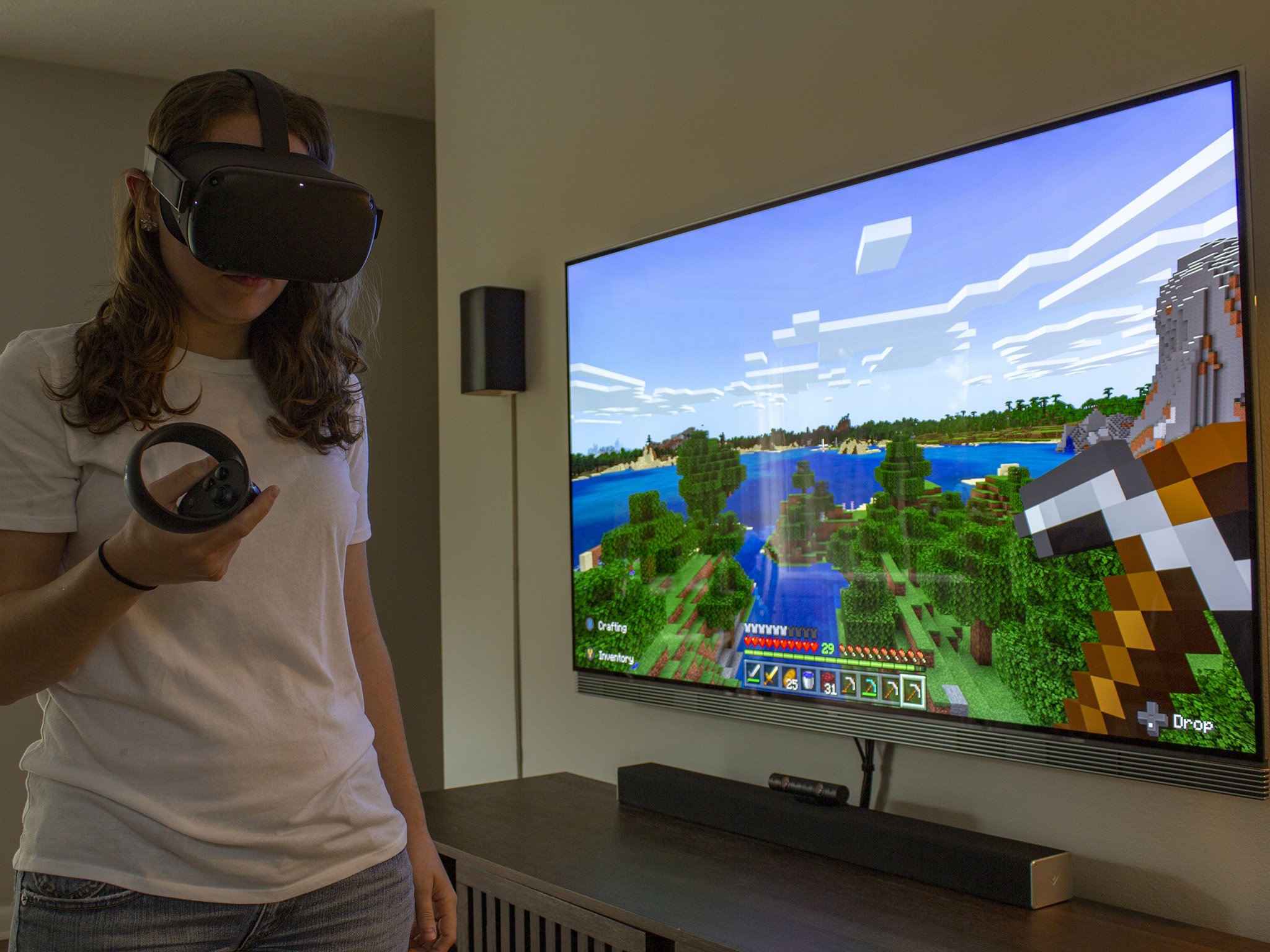 Minecraft VR using Oculus Quest