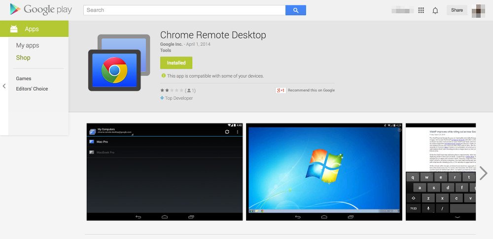 Chrome Remote Desktop for Android