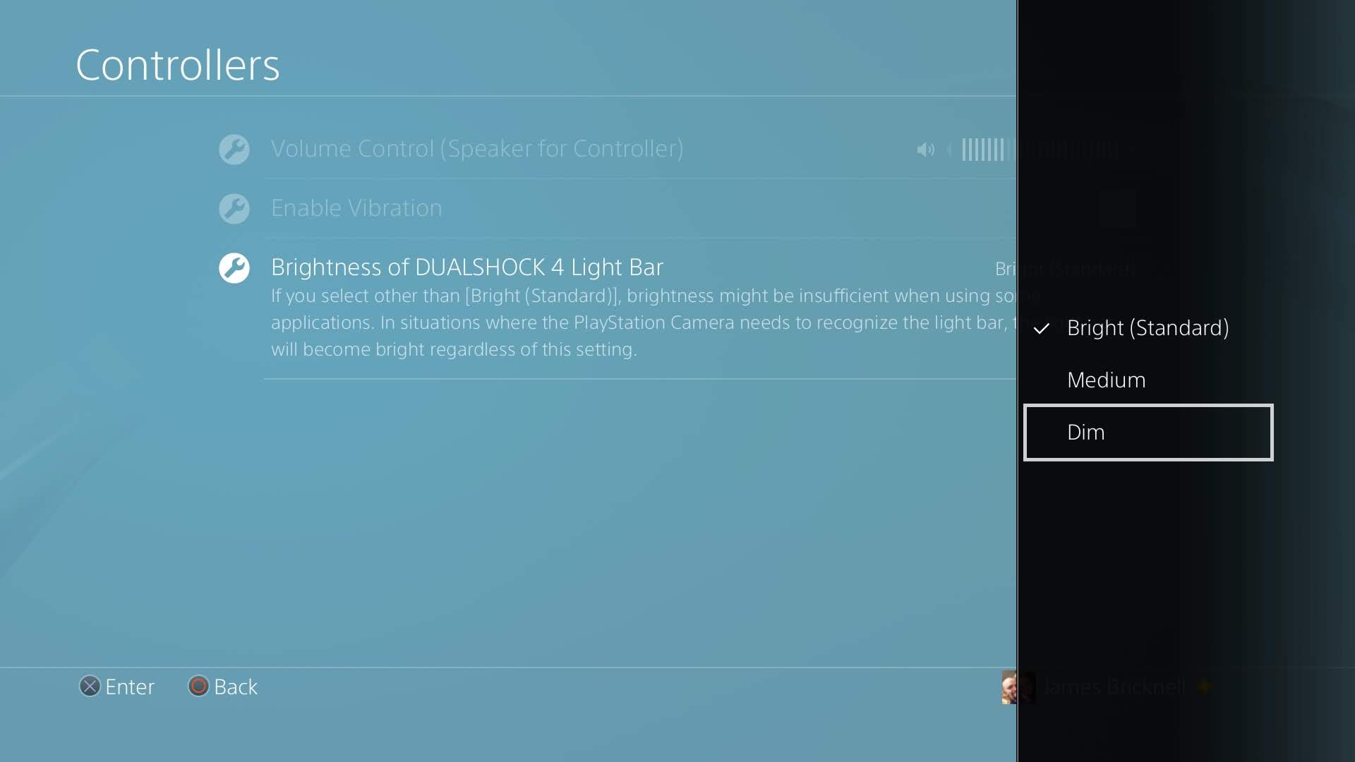  nastavení světla PS4