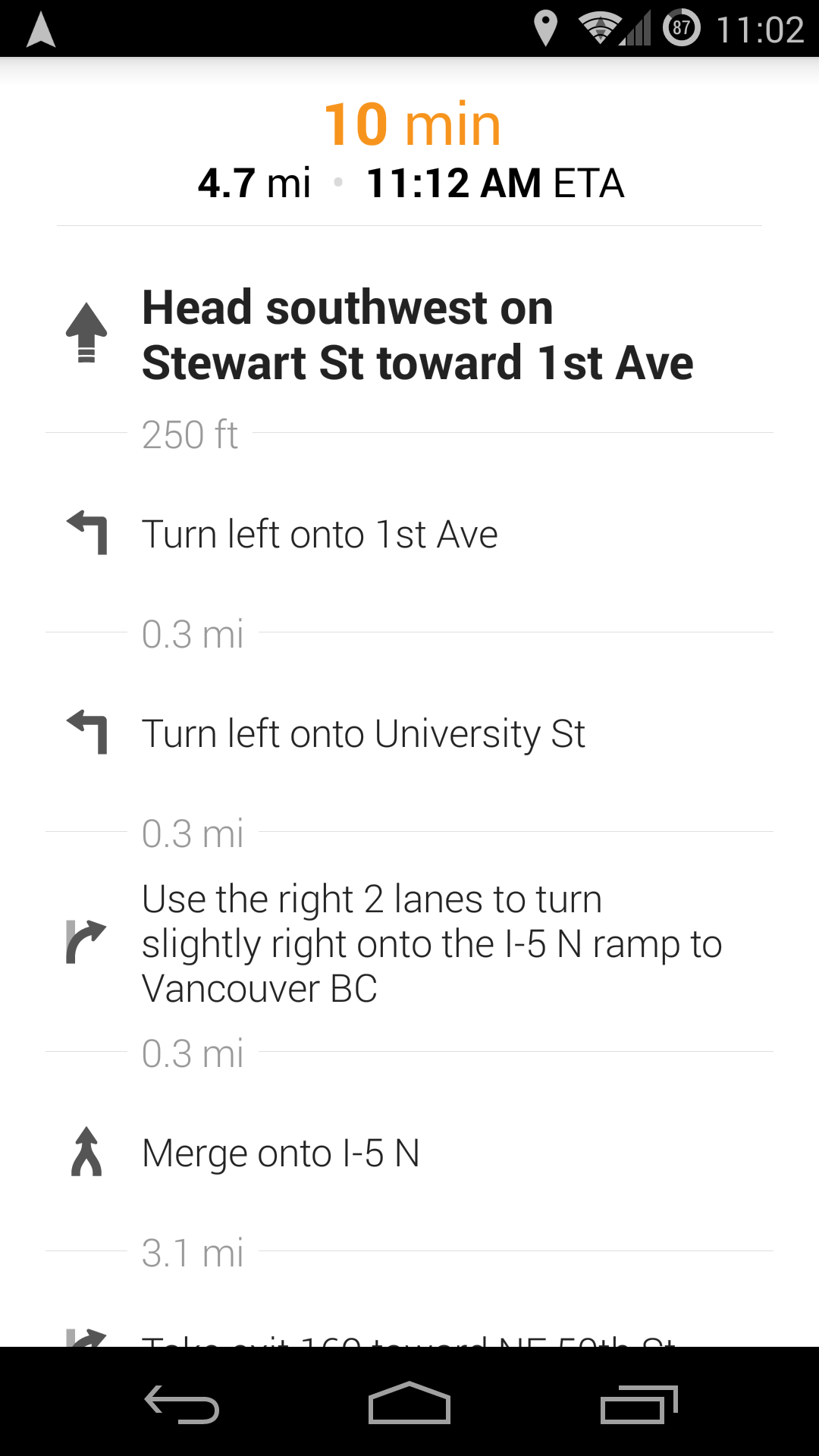Step-by-step Route