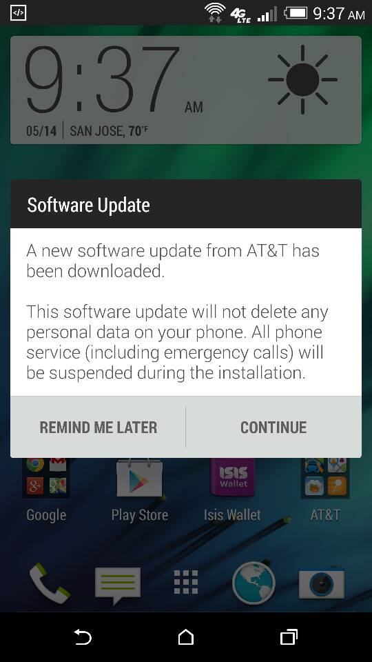 AT&T HTC One M8 update