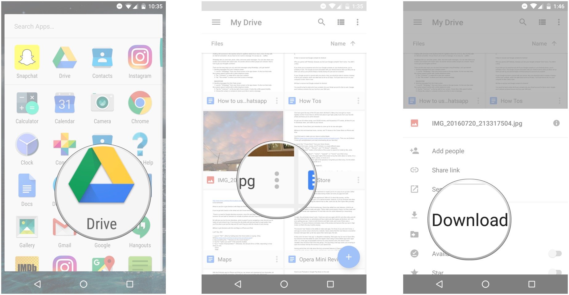 download photos from google drive to android