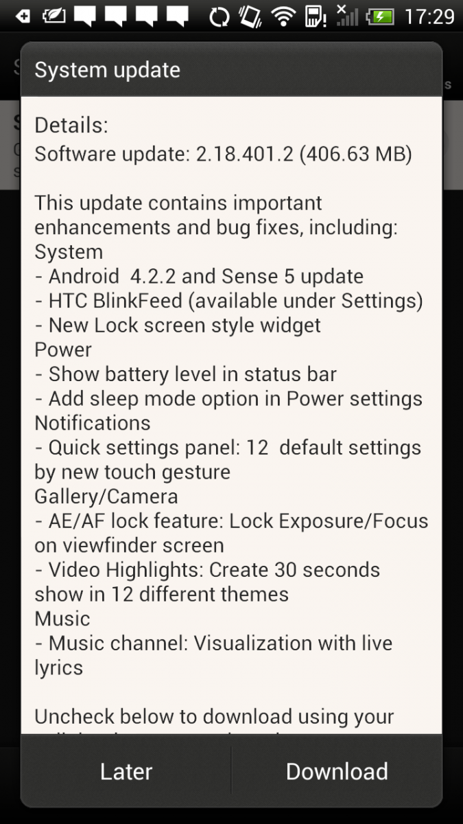 HTC One X+ update