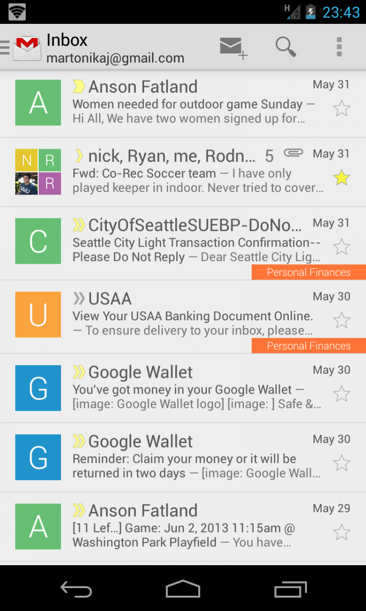 New Gmail 4.5 interface