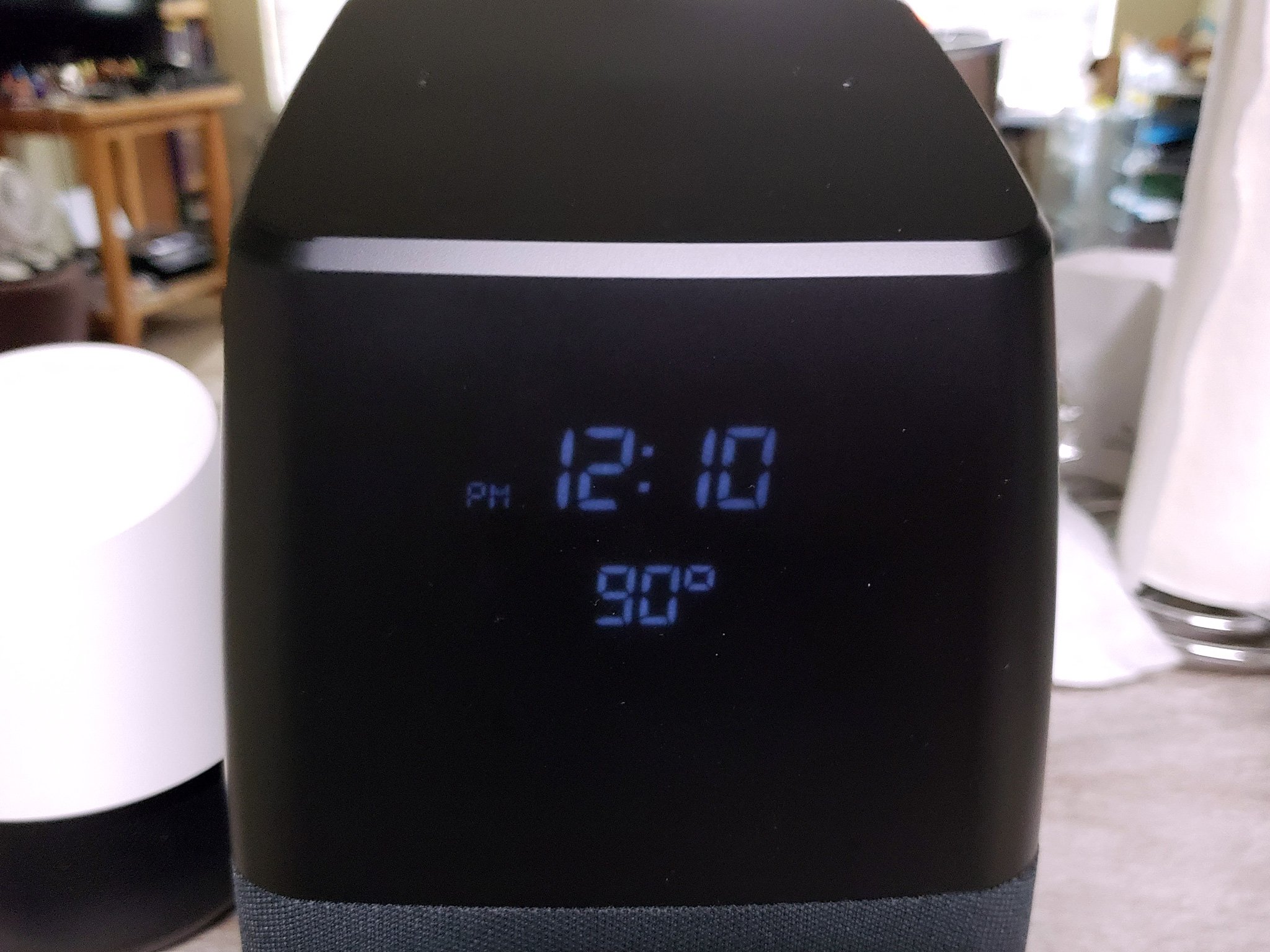 Insignia Voice Smart Bluetooth Speaker Alarm Clock with Google Assistant Black