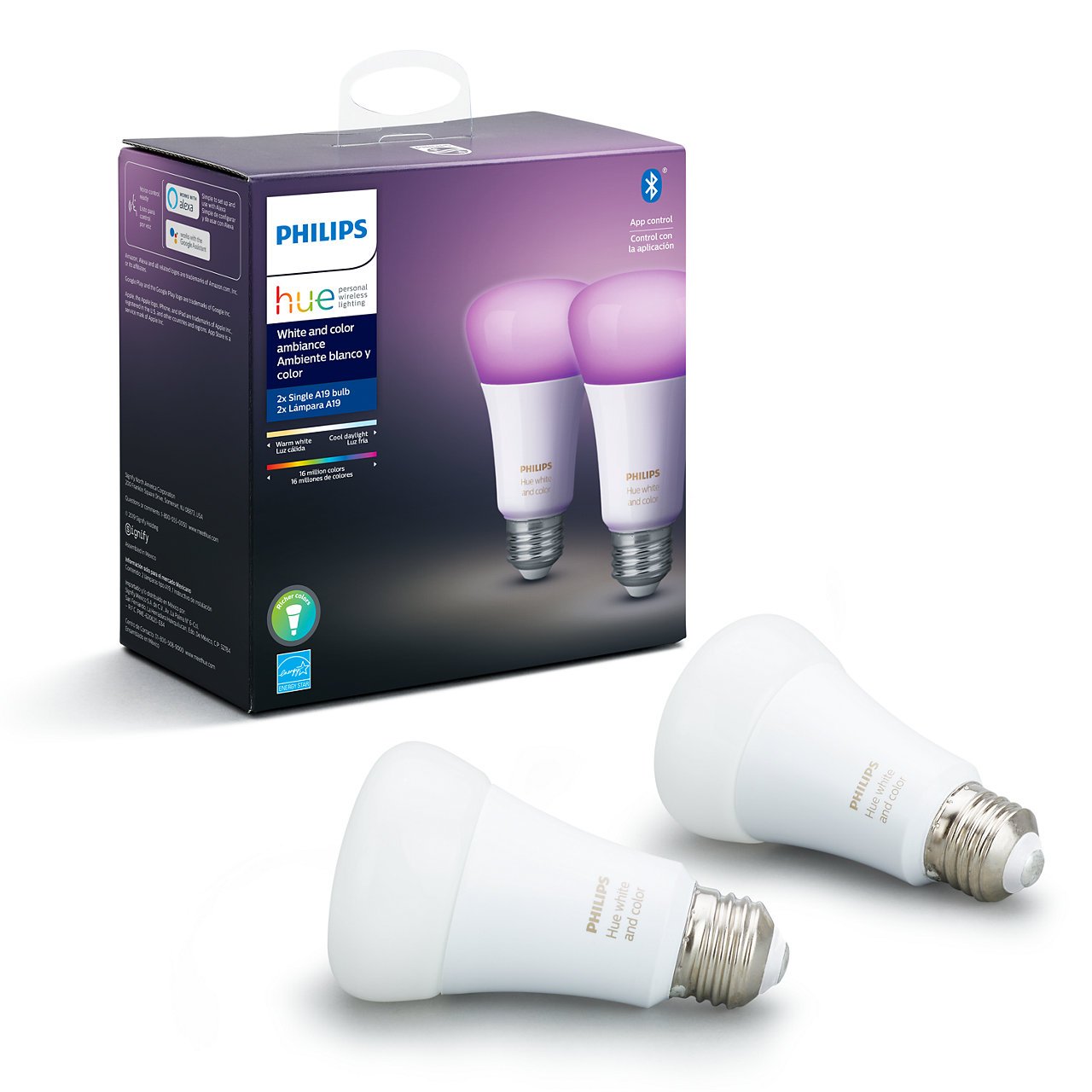 Philips Hue White Color Ambiance A19 Smart Led Bulb