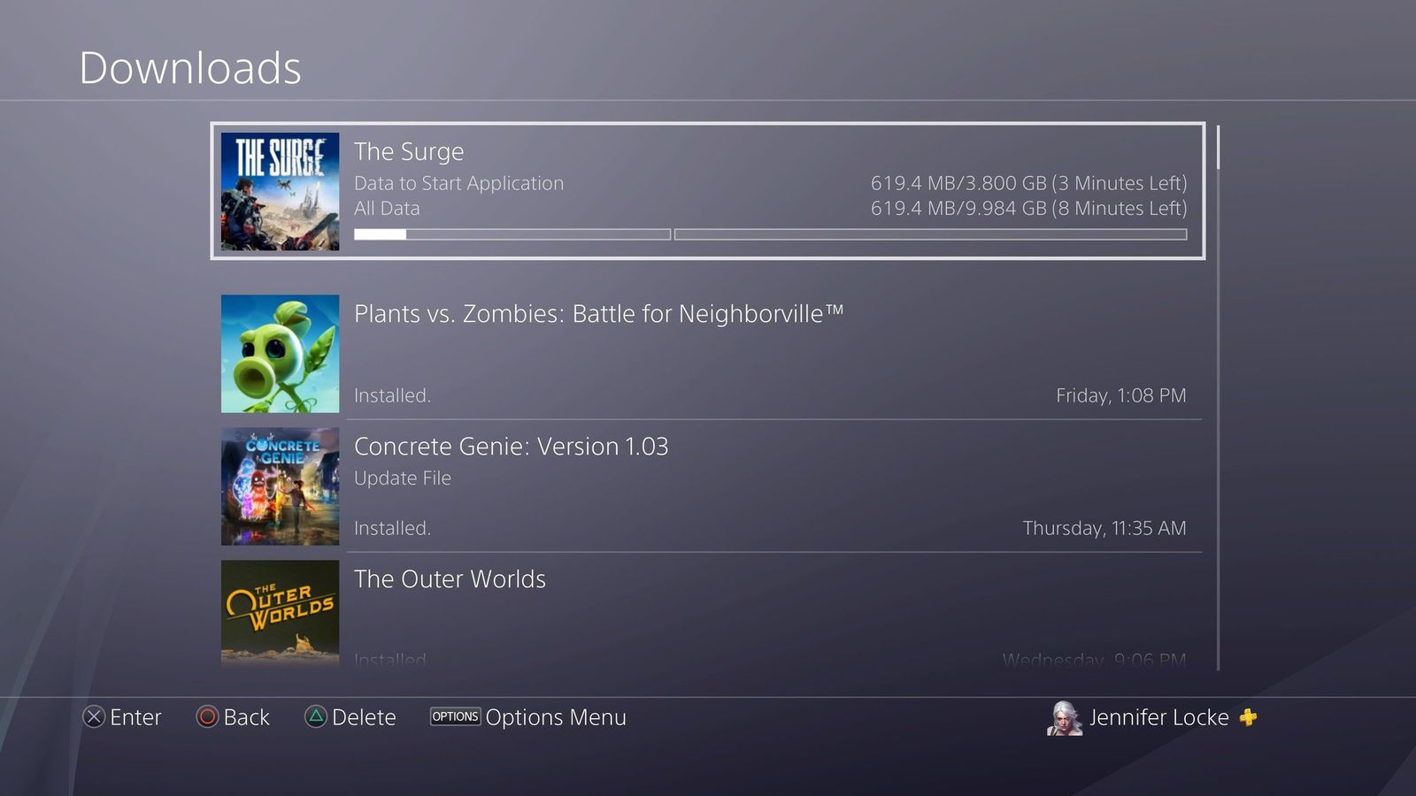 game downloads on PS4