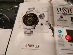 Fossil is buying Q Founder ads in Esquire magazine