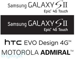 Sprint's Epic 4G Touch, EVO Design 4G, Motorola Admiral tipped off
