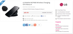 Nexus 4 charging orb listed online for $60, but it's out of stock