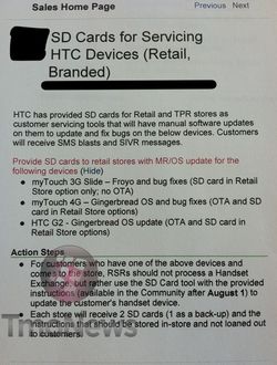 T-Mobile stores receiving SD cards to assist in MyTouch 4G and G2 Gingerbread updates