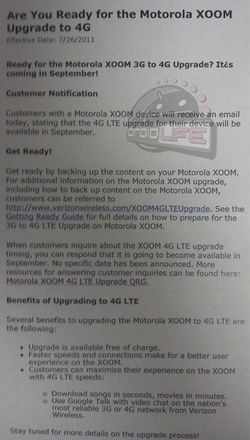 Motorola Xoom LTE upgrade still coming, in September?