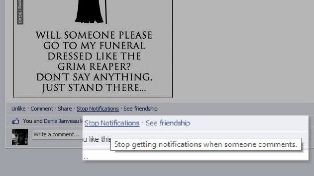 Facebook notifications for a single thread