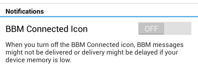 BBM notification settings