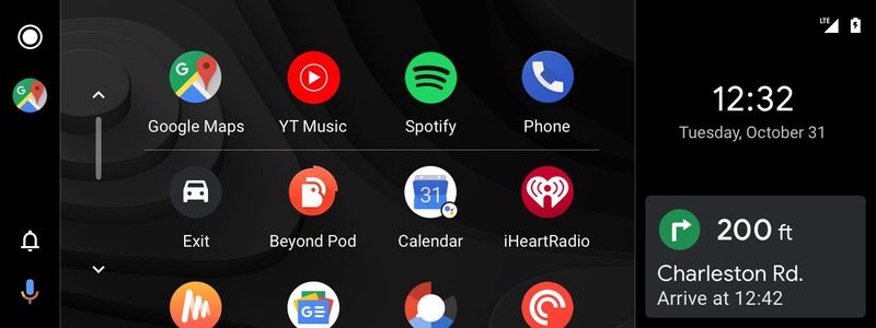 Android Auto wide-screen interface