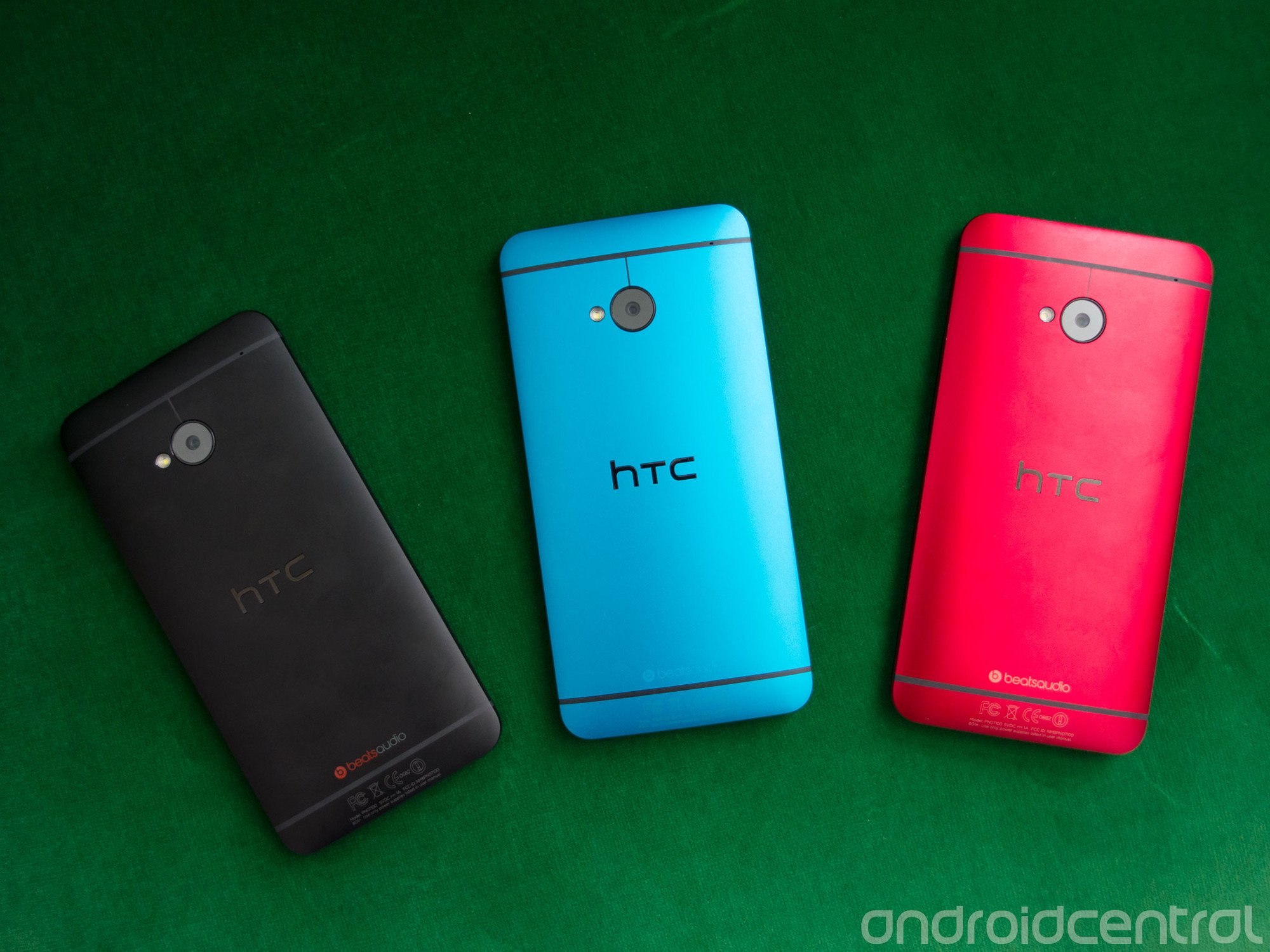 HTC One M7 in various colors