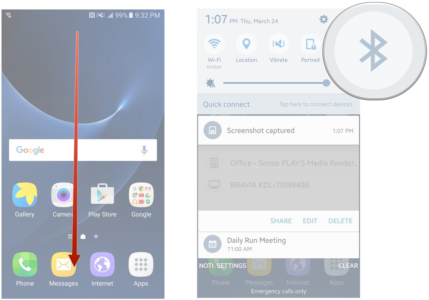 How do you use Bluetooth on a Samsung Galaxy?
