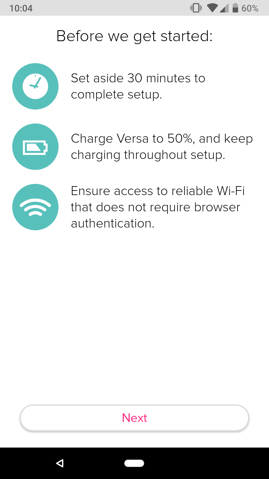 connect versa to android