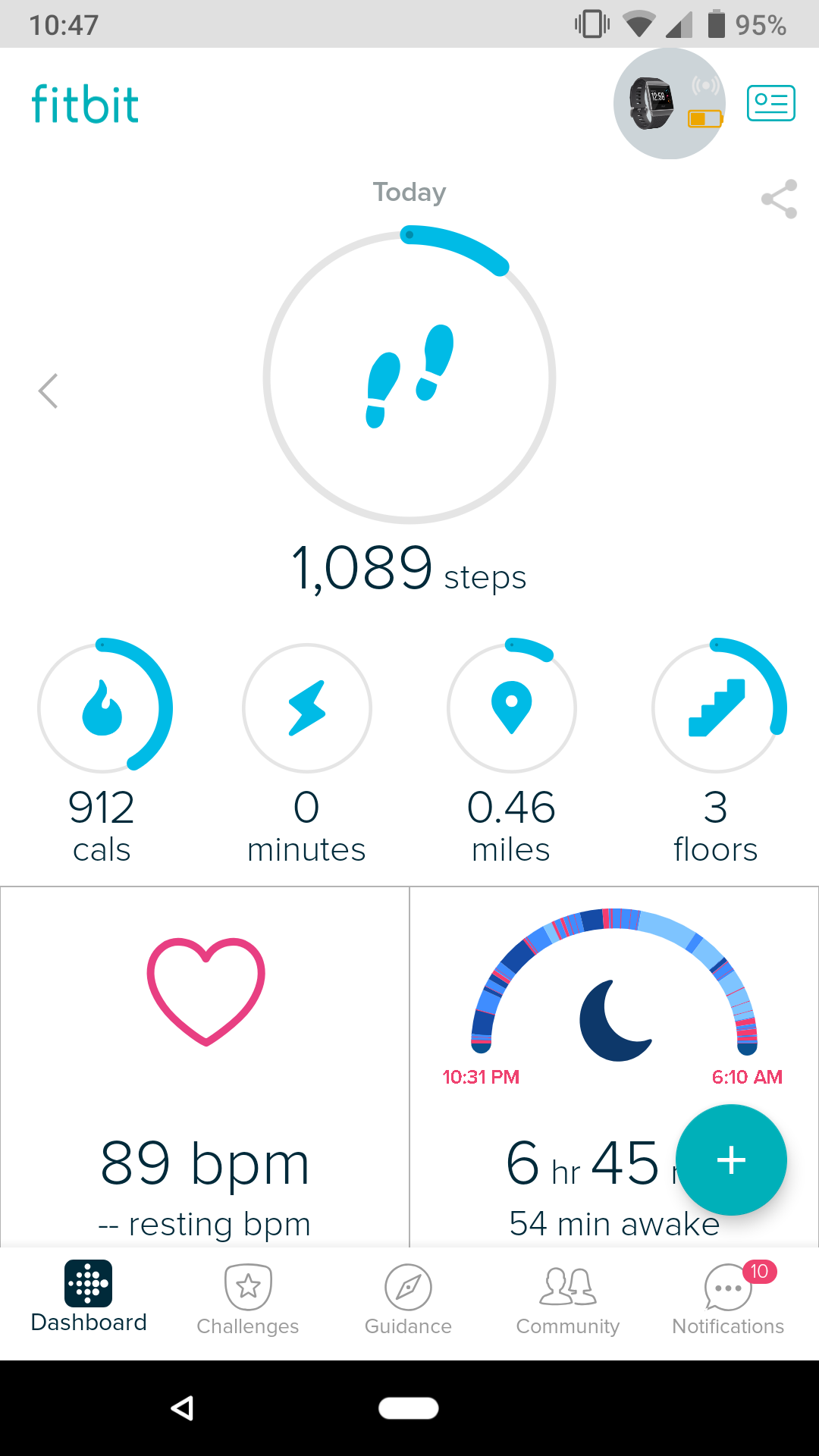 water intake on Fitbit Versa and Ionic 