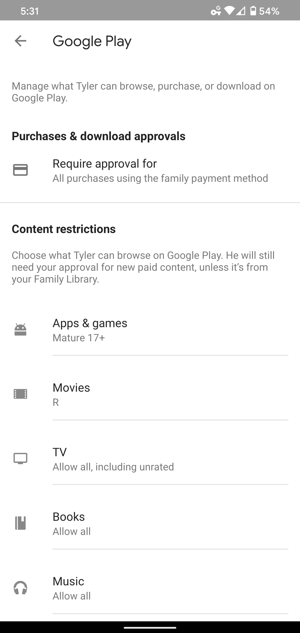 google play games family link