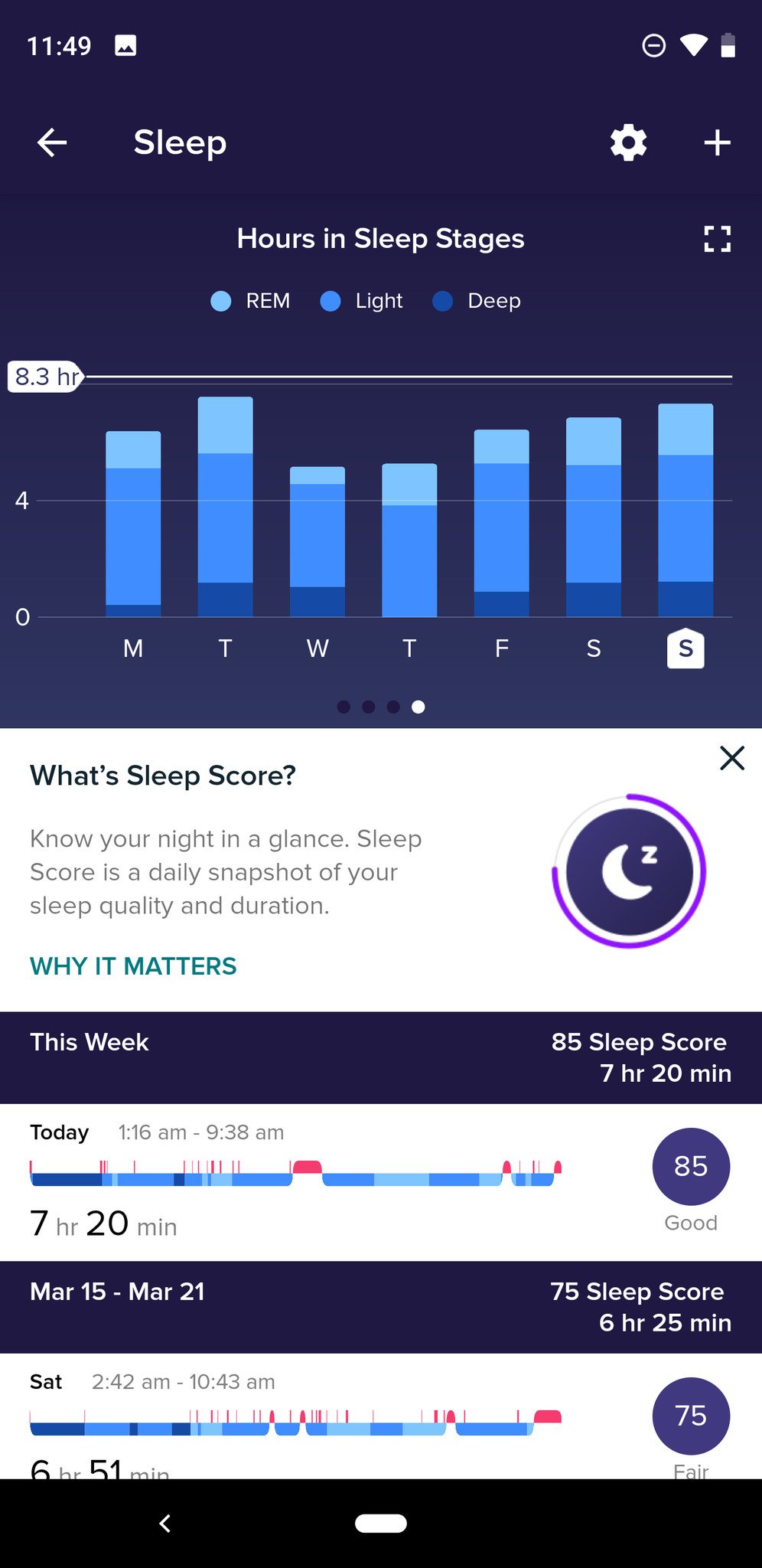 fitbit versa sleep tracking