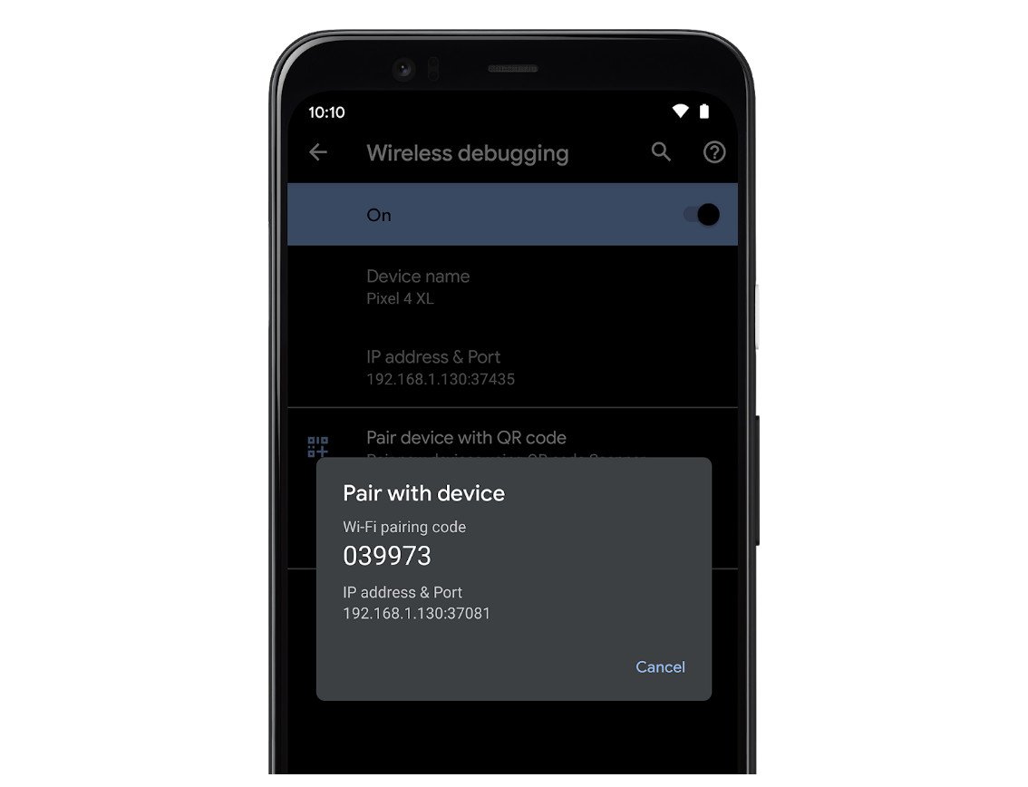 Беспроводная отладка ADB в Android 11 DP3