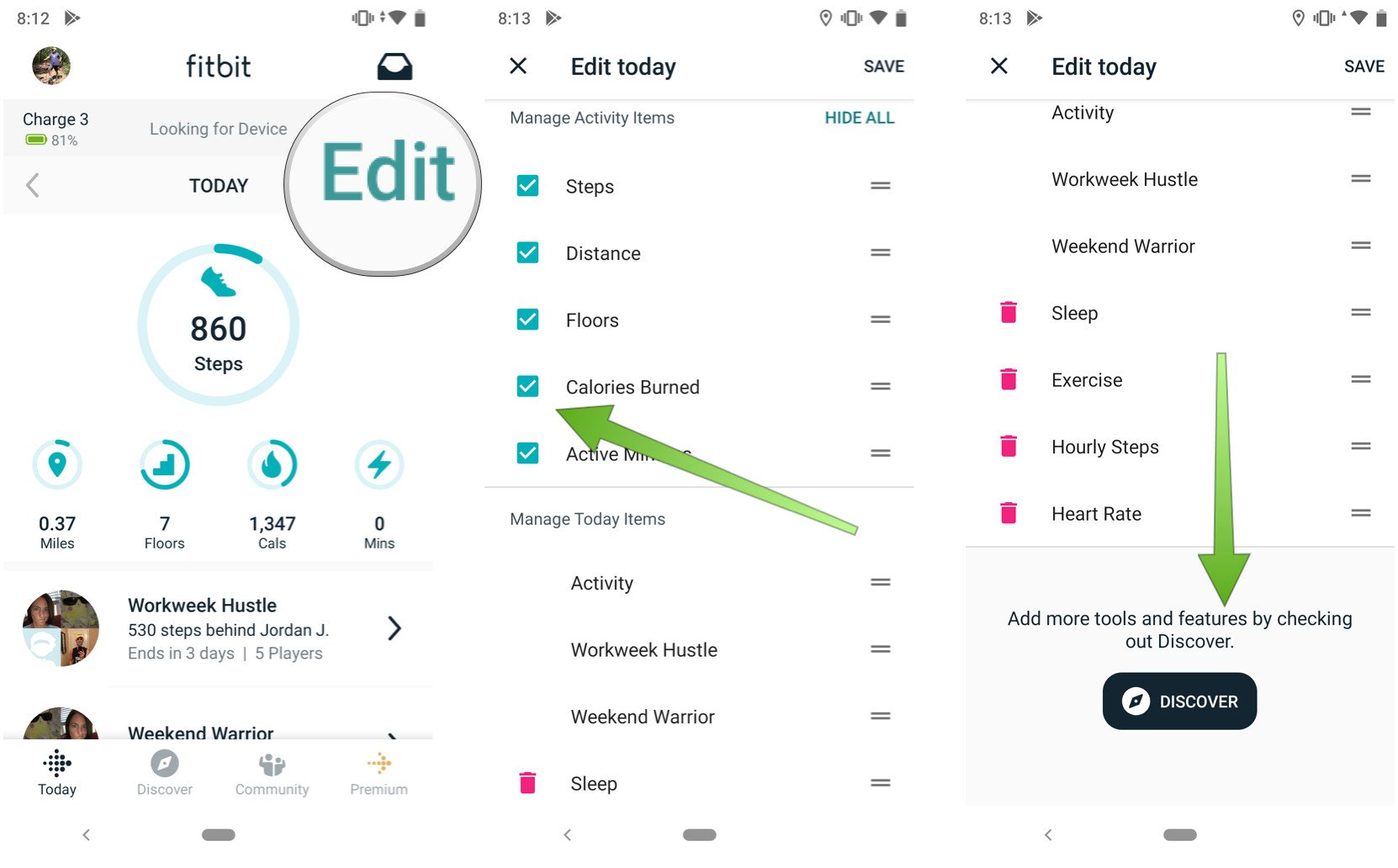 home screen in your Fitbit app 