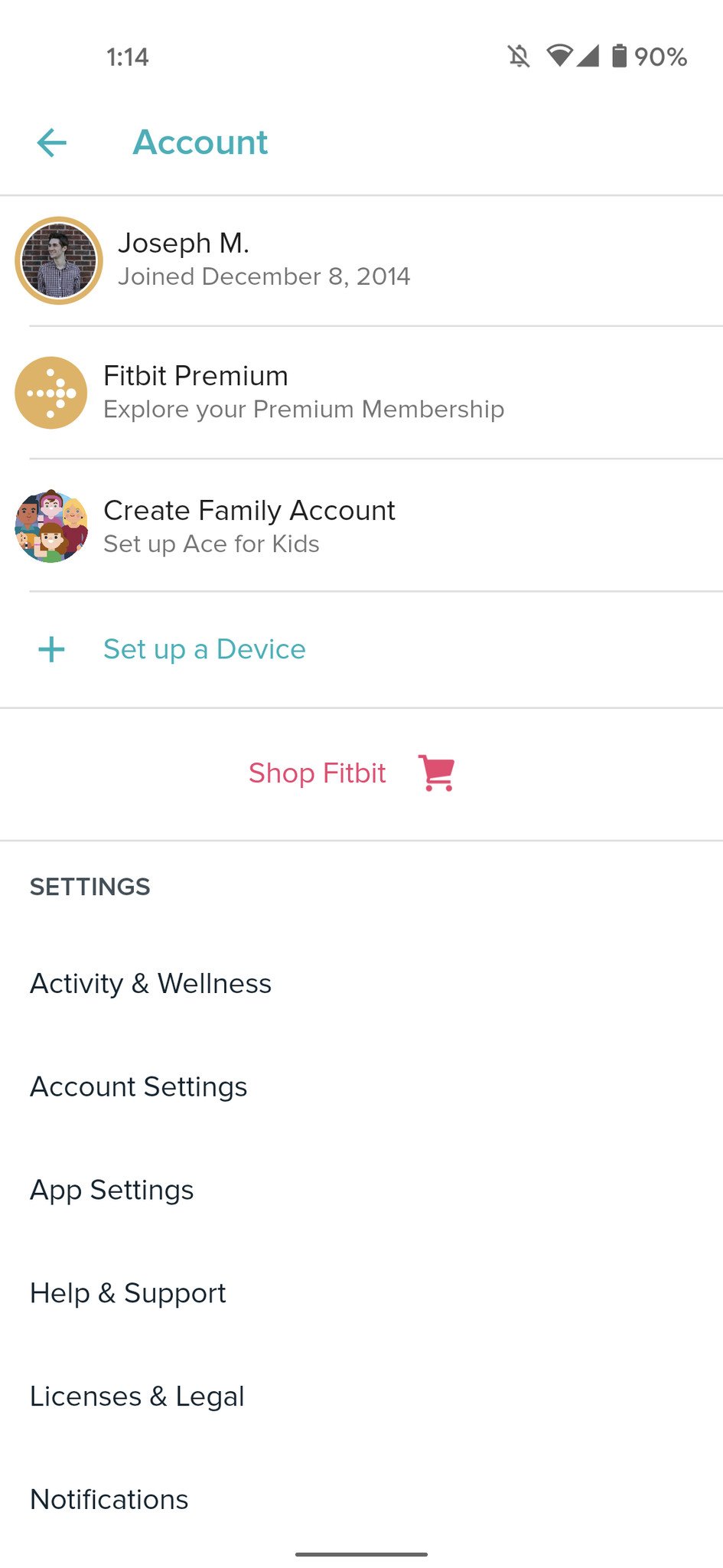 how to create fitbit family account