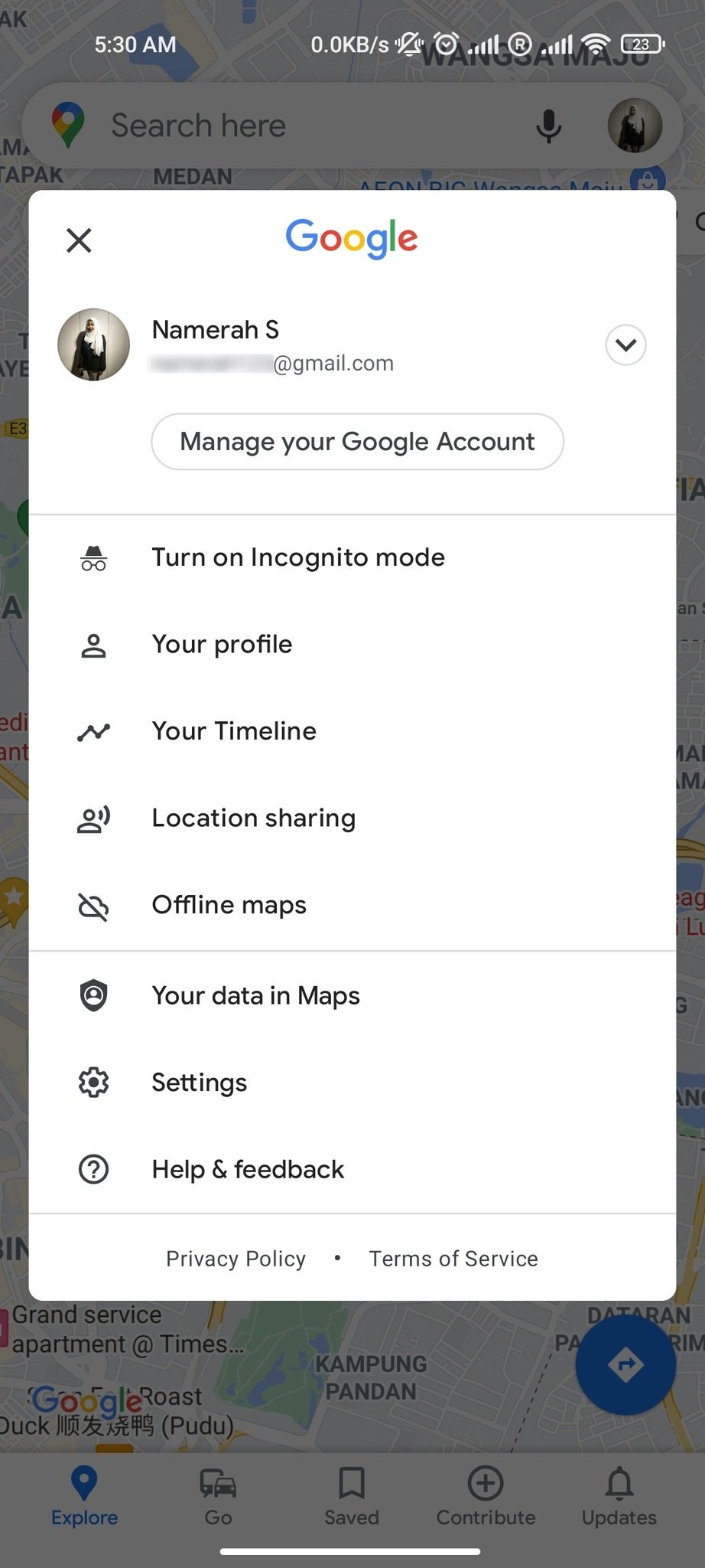 چگونه تاریخچه لوکیشن خود را در اپلیکیشن گوگل مپس پیدا کنیم؟ - google maps location history screenshot 2